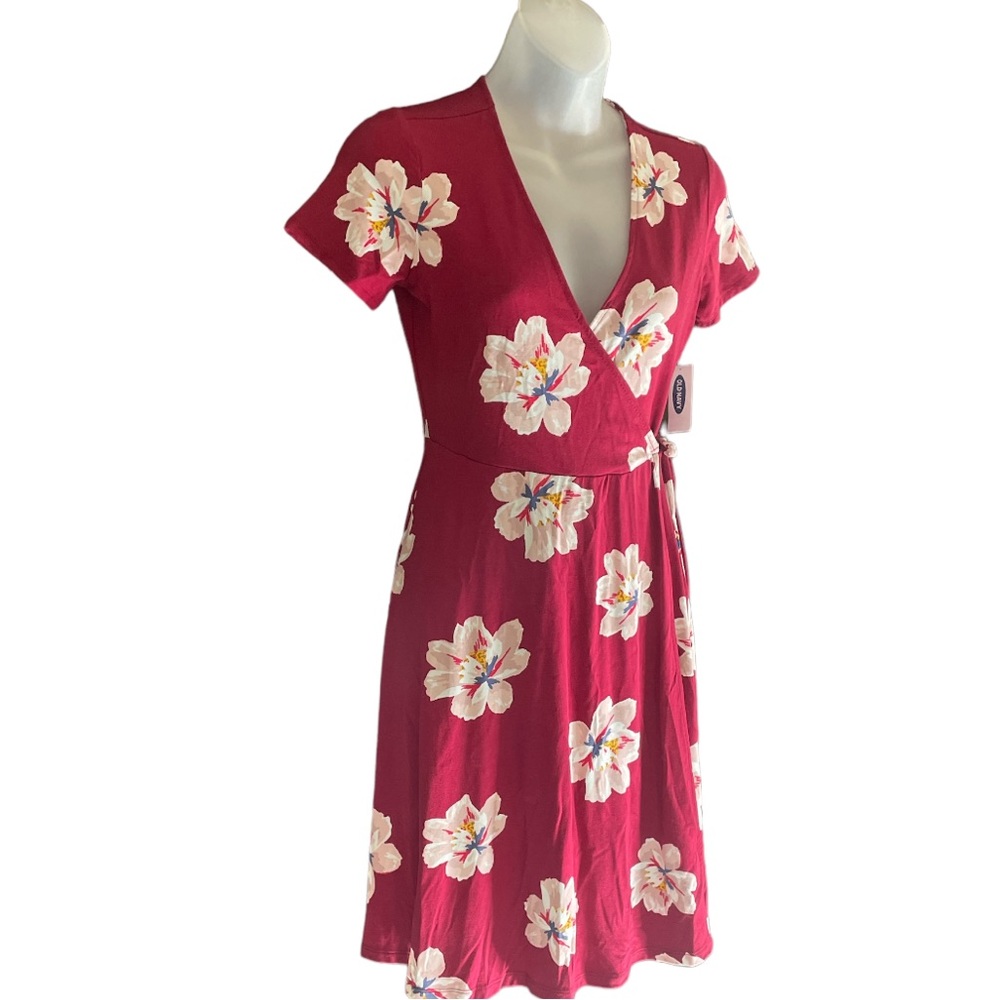 Old Navy floral wrap around summer dress size XS petite